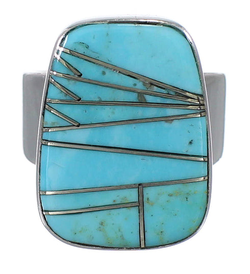 Turquoise Sterling Silver Ring Size 4-3/4 AX88246